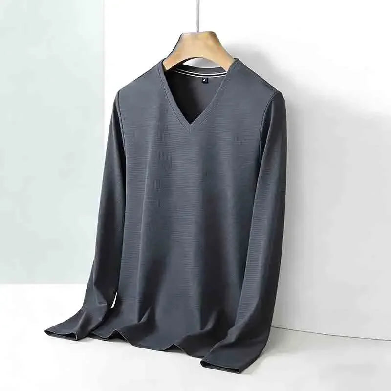 V-Neck Knitwear Pullover — Men's All-Season Casual Sweater