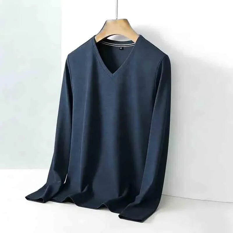 V-Neck Knitwear Pullover — Men's All-Season Casual Sweater