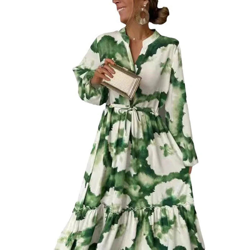 Verdure Maxi Dress — Elegant Long Sleeve Party Dress