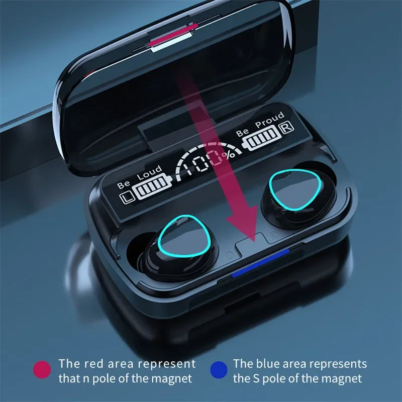 M10 TWS Wireless Earphones — 9D Stereo Sound & Waterproof