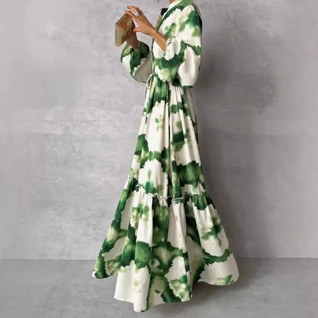 Verdure Maxi Dress — Elegant Long Sleeve Party Dress