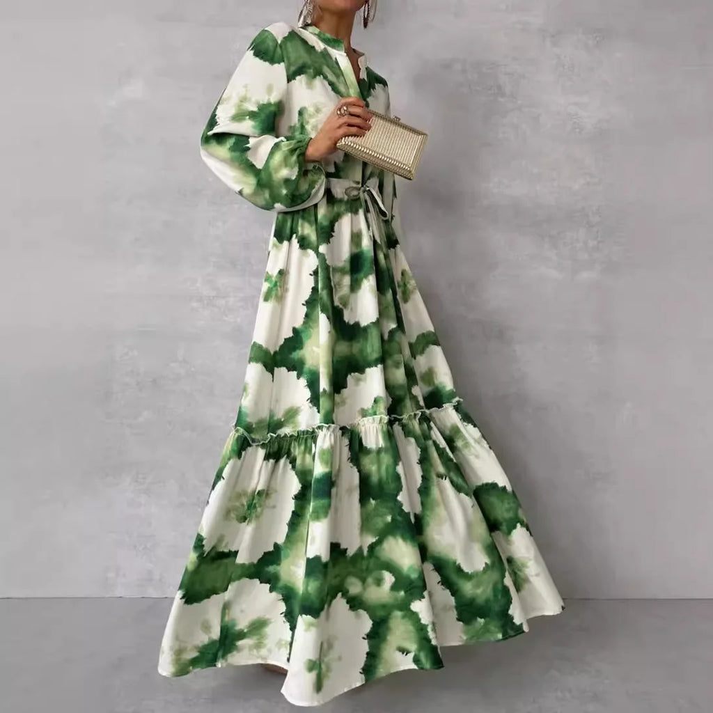 Verdure Maxi Dress — Elegant Long Sleeve Party Dress
