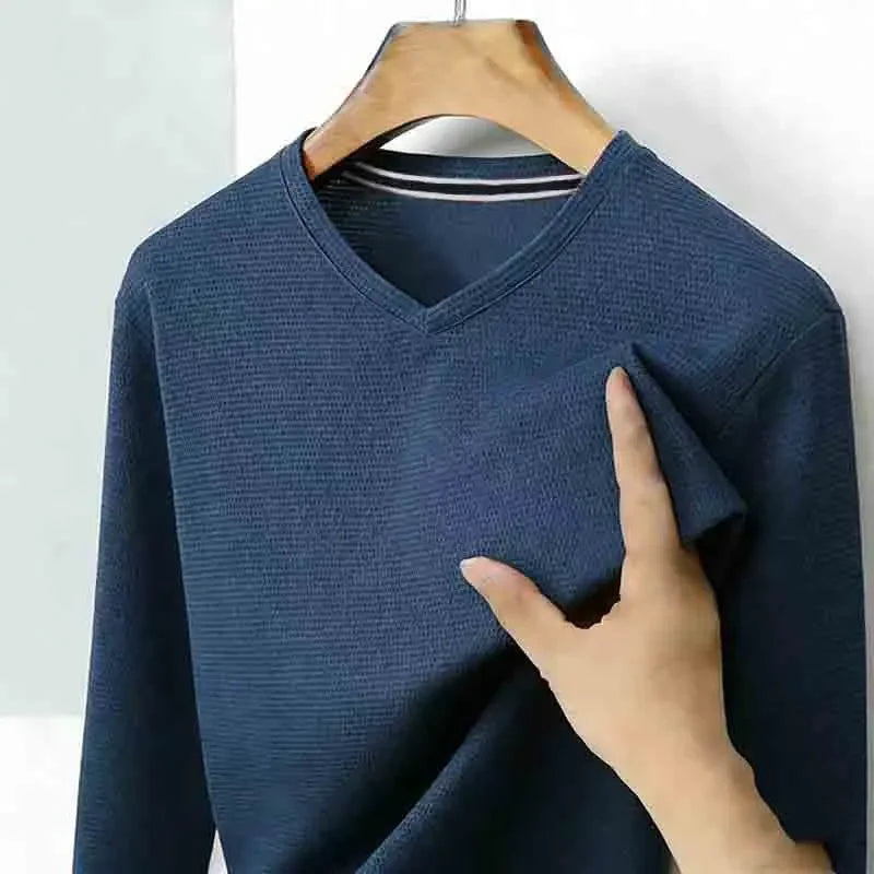 V-Neck Knitwear Pullover — Men's All-Season Casual Sweater