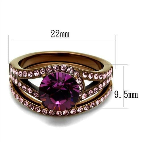 Anello Color Cafè con Cristallo Ametista — Caldo e Originale
