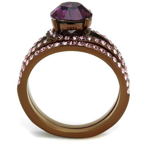 Anello Color Cafè con Cristallo Ametista — Caldo e Originale