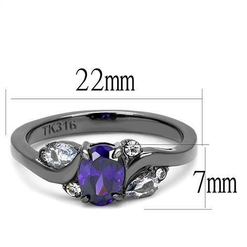 Anello Grigio Scuro con Zircone Tanzanite — Eleganza Moderna