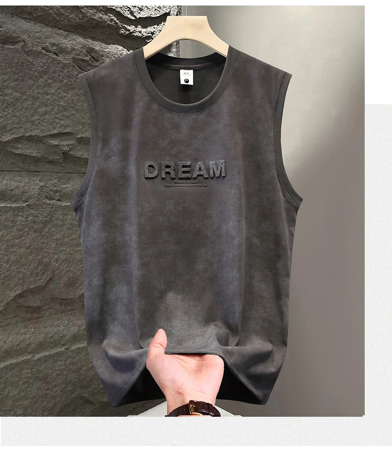 Tie Dye Vest Set — Men's Sleeveless Streetwear Two-Piece