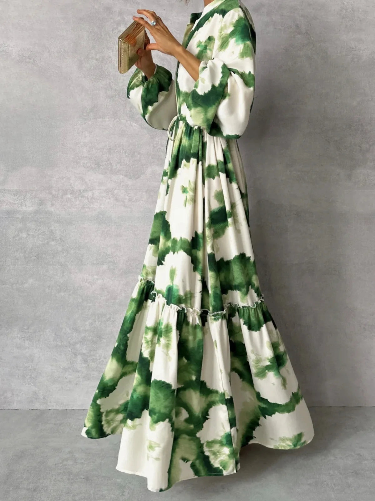Verdure Maxi Dress — Elegant Long Sleeve Party Dress
