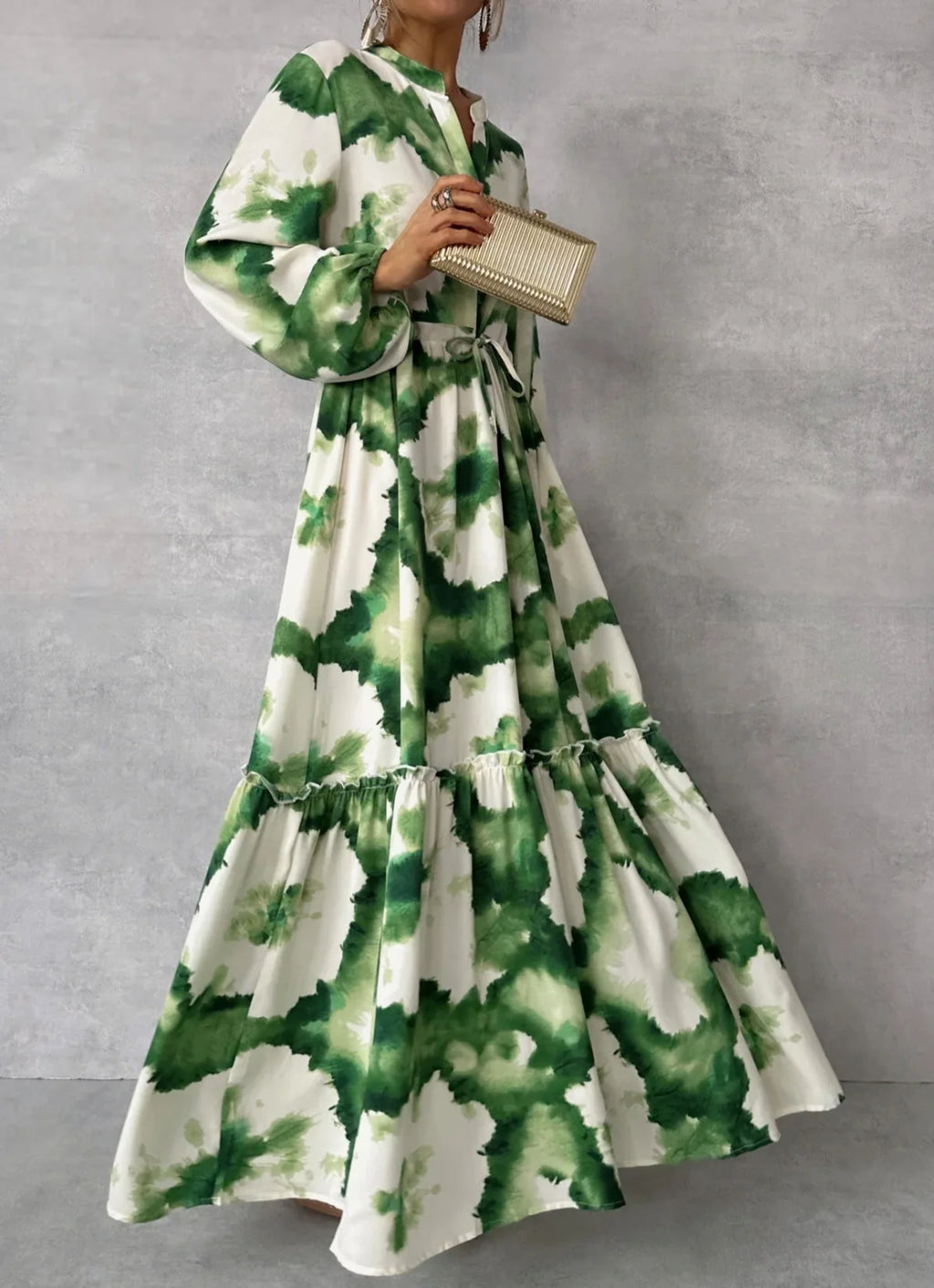 Verdure Maxi Dress — Elegant Long Sleeve Party Dress