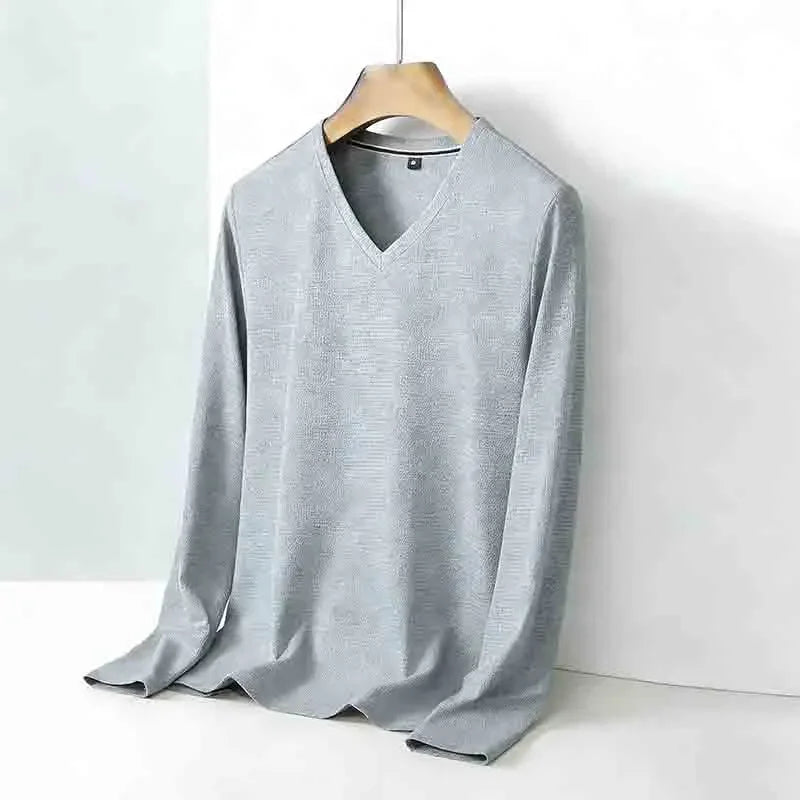 V-Neck Knitwear Pullover — Men's All-Season Casual Sweater