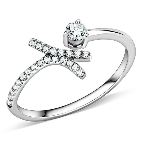 Anello Lucido con Zircone — Minimalista e Raffinato