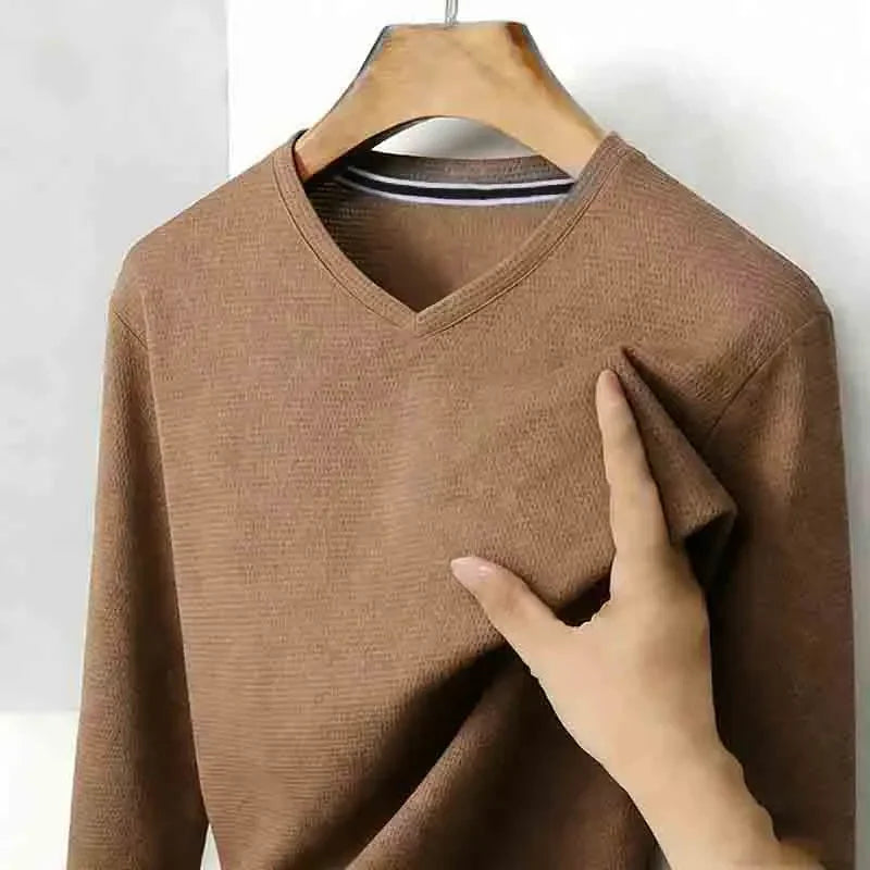 V-Neck Knitwear Pullover — Men's All-Season Casual Sweater