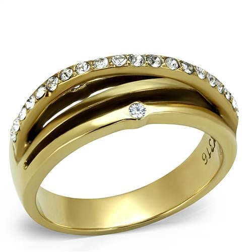 Anello Dorato con Cristallo — Elegante e Resistente